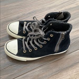 Black Suede High Top Converse All Stars